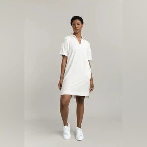 Cozy Earth Modern Modal Polo Dress Pullover Super Soft Size Small in White S